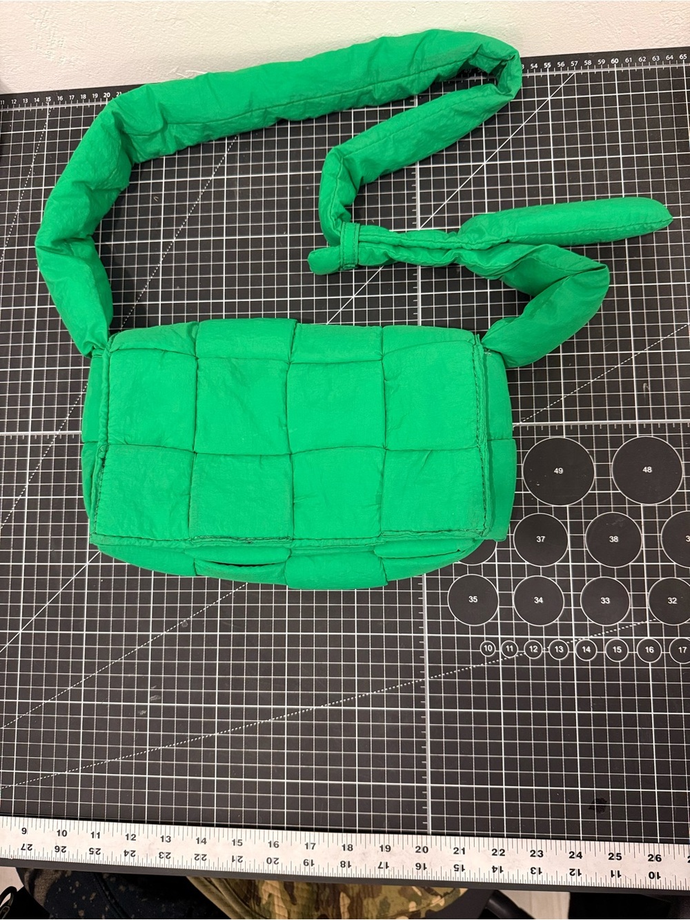 Quilted Green Crossbody Bag